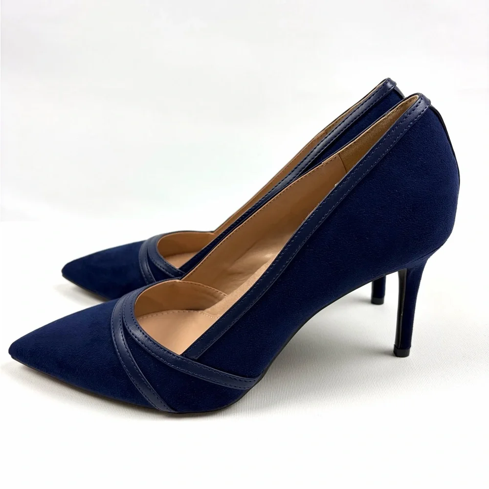 Kelly & Katie Navy Pointed Toe Heels Pumps Size 10 Classic Stiletto - Picture 3 of 11